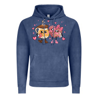 Vintage Denim valentines  day conchas and cafecito Vintage Hoodie - MaliasSmallBusiness