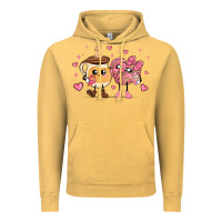 Vintage Mustard valentines  day conchas and cafecito Vintage Hoodie - MaliasSmallBusiness