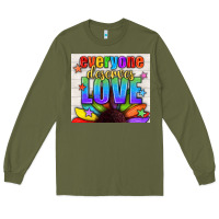 Army Green Everyone Deserves Love Pride LGBTQ+ Tumbler Long Sleeve Tee - BundleAndBundleShop