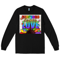 Black Everyone Deserves Love Pride LGBTQ+ Tumbler Long Sleeve Tee - BundleAndBundleShop