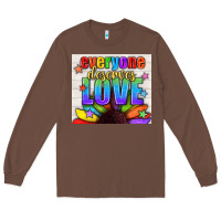 Chestnut Everyone Deserves Love Pride LGBTQ+ Tumbler Long Sleeve Tee - BundleAndBundleShop