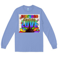 Colony Blue Everyone Deserves Love Pride LGBTQ+ Tumbler Long Sleeve Tee - BundleAndBundleShop