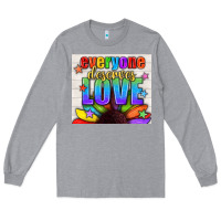 Heather Grey Everyone Deserves Love Pride LGBTQ+ Tumbler Long Sleeve Tee - BundleAndBundleShop