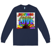 Navy Everyone Deserves Love Pride LGBTQ+ Tumbler Long Sleeve Tee - BundleAndBundleShop