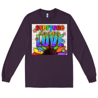 Plum Everyone Deserves Love Pride LGBTQ+ Tumbler Long Sleeve Tee - BundleAndBundleShop