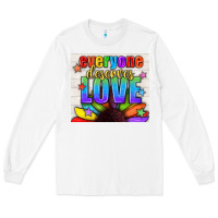 White Everyone Deserves Love Pride LGBTQ+ Tumbler Long Sleeve Tee - BundleAndBundleShop