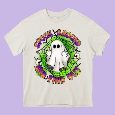 Spook Aound And Find Out Heavy Core Tee Designed By Artiststas