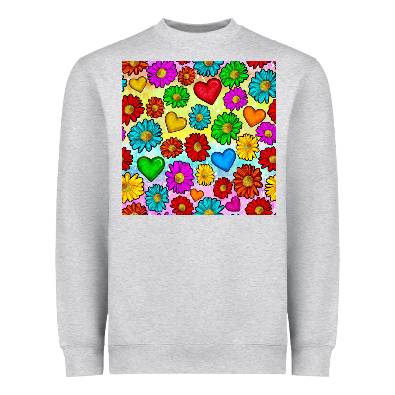 Pride Lgbtq Flowers And Hearts Seamless Pattern Heavyweight Sweatshirt by BundleAndBundleShop | Teevron