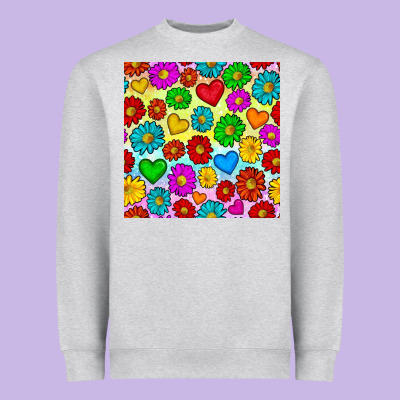 Pride Lgbtq Flowers And Hearts Seamless Pattern Heavyweight Sweatshirt Designed By Bundleandbundleshop