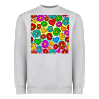 Heather Grey Pride lgbtq flowers and hearts seamless pattern Heavyweight Sweatshirt - BundleAndBundleShop