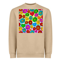 Mushroom Pride lgbtq flowers and hearts seamless pattern Heavyweight Sweatshirt - BundleAndBundleShop