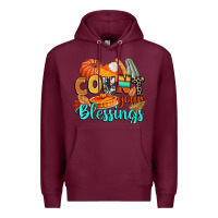Burgundy count your blessings Premium Hoodie - CowGirlArtShop