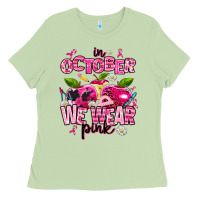Matcha in october we wear pink teachers Ladies Tee - AdoDesignShop