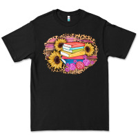 Black books sunflower back to school background Premium Tee - AdoDesignShop
