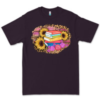 Plum books sunflower back to school background Premium Tee - AdoDesignShop