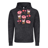 Vintage Black valentines day doodles Vintage Hoodie - MaliasSmallBusiness