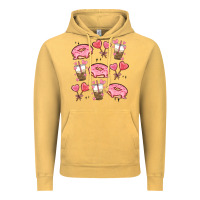 Vintage Mustard valentines day doodles Vintage Hoodie - MaliasSmallBusiness