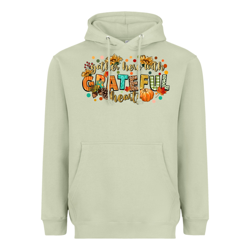 Gather Here With Grateful Hearts Heavyweight Hoodie by CowGirlArtShop | Teevron