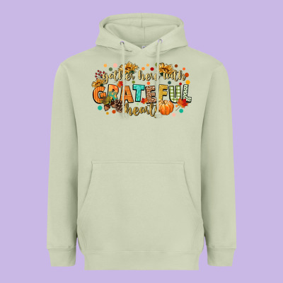 Gather Here With Grateful Hearts Heavyweight Hoodie Designed By Cowgirlartshop