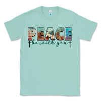 Seafoam peace be with you cross Classic Tee - NancyCooperArtShop