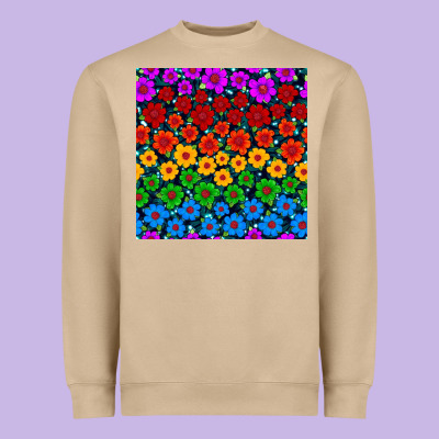 Pride Lgbtq Flowers Seamless Pattern Heavyweight Sweatshirt Designed By Bundleandbundleshop