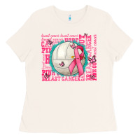 Bone pink out breast cancer volleyballs Ladies Tee - AdoDesignShop