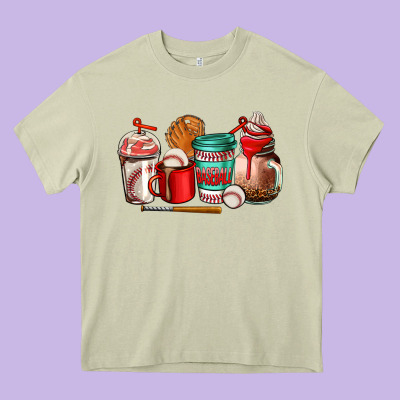 Baseball Coffee Cup Heavy Core Tee Designed By Adodesignshop