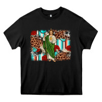 Black san judas leopard cowhide background Heavy Core Tee - JahusDesignShop