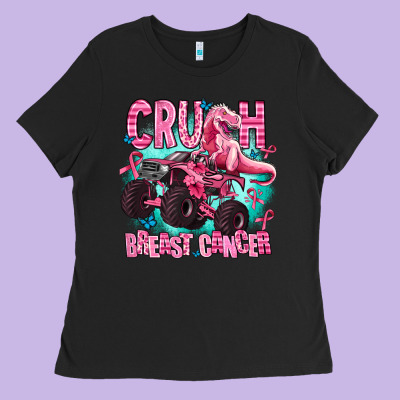Crush Breast Cancer Ladies Tee Designed By Adodesignshop