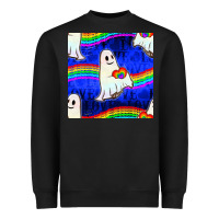 Black Pride lgbtq ghosts and heart with rainbow seamless Heavyweight Sweatshirt - BundleAndBundleShop