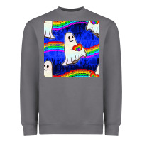 Storm Pride lgbtq ghosts and heart with rainbow seamless Heavyweight Sweatshirt - BundleAndBundleShop