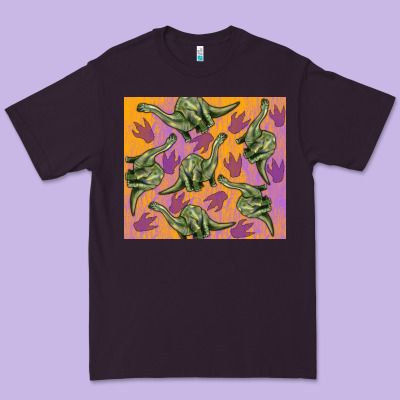 Dinosaur Brontosaurus Premium Tee Designed By Artiststas