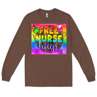 Chestnut Free Nurse Hugs LGBTQ+ Tumbler Long Sleeve Tee - BundleAndBundleShop