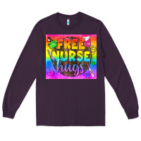 Plum Free Nurse Hugs LGBTQ+ Tumbler Long Sleeve Tee - BundleAndBundleShop
