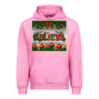 Fuchsia Pink Christmas Believe Urban Hoodie - BundleAndBundleShop