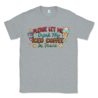 Heather Grey please let me drink my iced coffee in peace Classic Tee - MaliasSmallBusiness