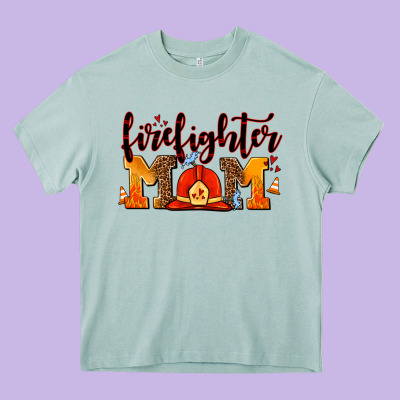 Firefighter  Mom Heavy Core Tee Designed By Adodesignshop