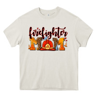 Cream firefighter  mom Heavy Core Tee - AdoDesignShop