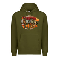 Army Green leaves and lattes Premium Hoodie - CowGirlArtShop