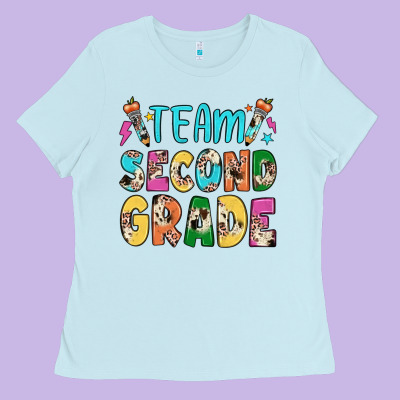 Team Second Grade Ladies Tee Designed By Jahusdesignshop