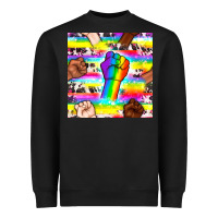 Black Pride lgbtq hands with cowhide seamless pattern Heavyweight Sweatshirt - BundleAndBundleShop