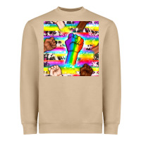Mushroom Pride lgbtq hands with cowhide seamless pattern Heavyweight Sweatshirt - BundleAndBundleShop