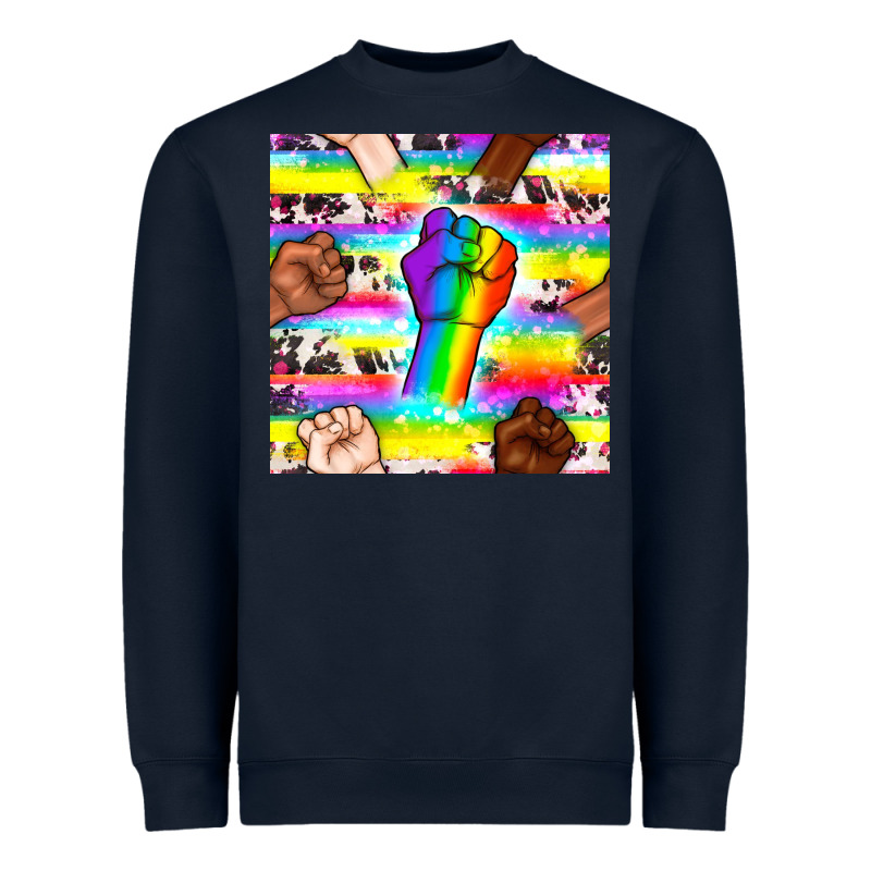 Pride Lgbtq Hands With Cowhide Seamless Pattern Heavyweight Sweatshirt by BundleAndBundleShop | Teevron