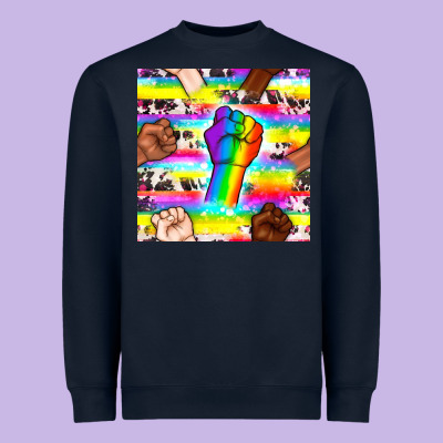 Pride Lgbtq Hands With Cowhide Seamless Pattern Heavyweight Sweatshirt Designed By Bundleandbundleshop