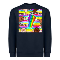Navy Pride lgbtq hands with cowhide seamless pattern Heavyweight Sweatshirt - BundleAndBundleShop