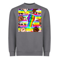 Storm Pride lgbtq hands with cowhide seamless pattern Heavyweight Sweatshirt - BundleAndBundleShop
