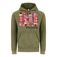 Vintage Olive valentines day teacher life Vintage Hoodie - MaliasSmallBusiness