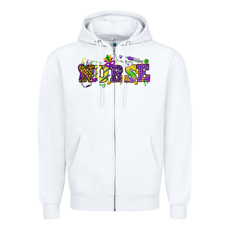 Mardi Gras Day Nurse Zipper Hoodie by NancyCooperArtShop | Teevron