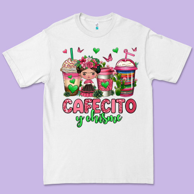 Cafecito Y Chisme Coffee Cups Premium Tee Designed By Jasminsmagicworld