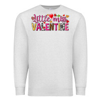 Oatmeal Heather Little miss Valentine Premium Sweatshirt - HowdyJamesFarm